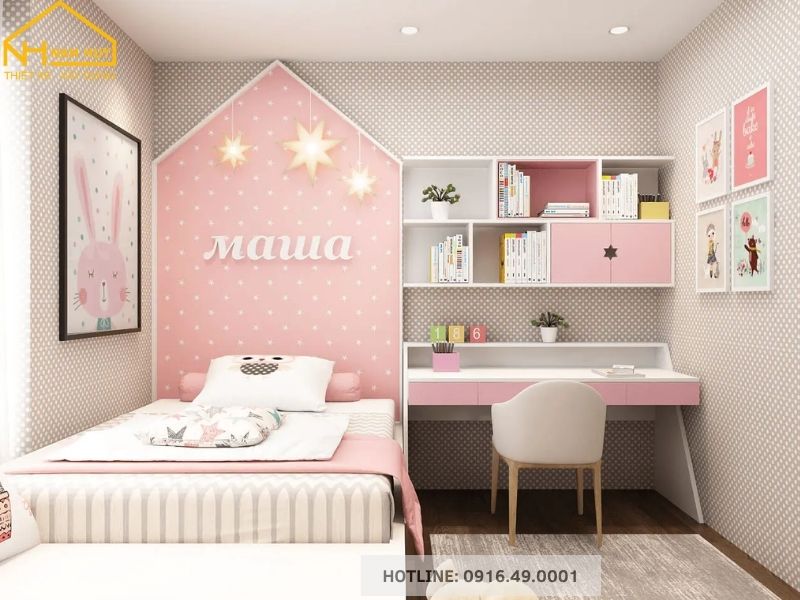 Thiết kế nội thất phòng ngủ cho bé gái