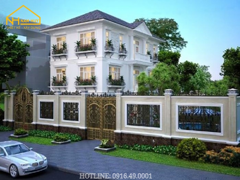 Mẫu hàng rào cao cấp cho biệt thự, thiết kế tinh xảo với vật liệu nhôm đúc hoặc sắt nghệ thuật