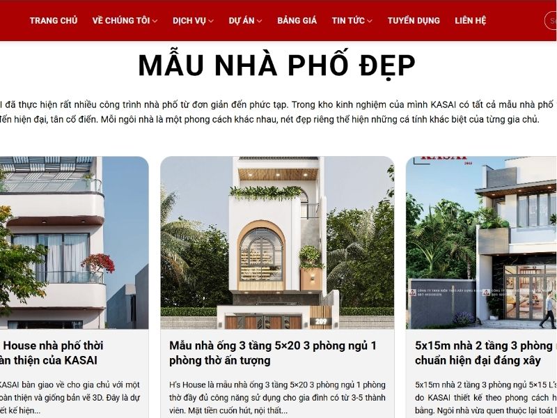 Website công ty xây dựng nhà ở Đà Nẵng KASAI nhận được sự tin tưởng lớn từ khách hàng nhờ chất lượng sản phẩm vượt trội