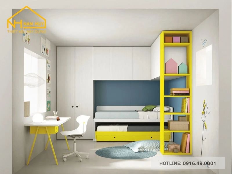 Mẫu thiết kế Phòng ngủ trẻ em có ánh sáng tự nhiên tạo cảm giác thoải mái