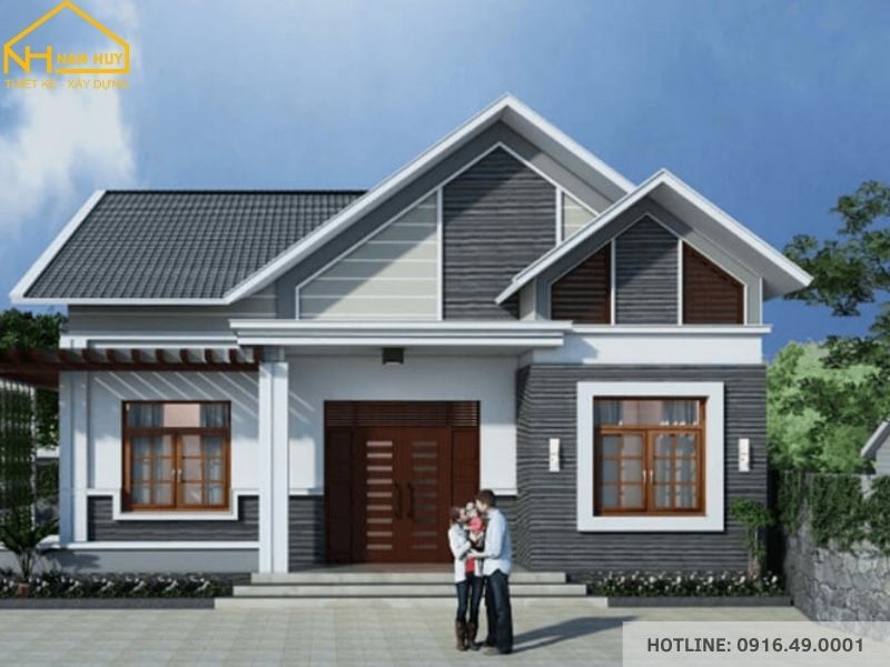 Mặt tiền nhà phố với mẫu sơn nhà hiện đại phối màu ghi trắng thanh lịch và bền màu theo thời tiết