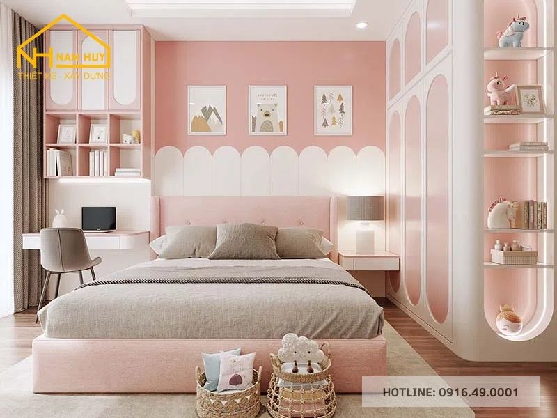 Thiết kế phòng ngủ của con gái sang trọng theo sở thích của con
