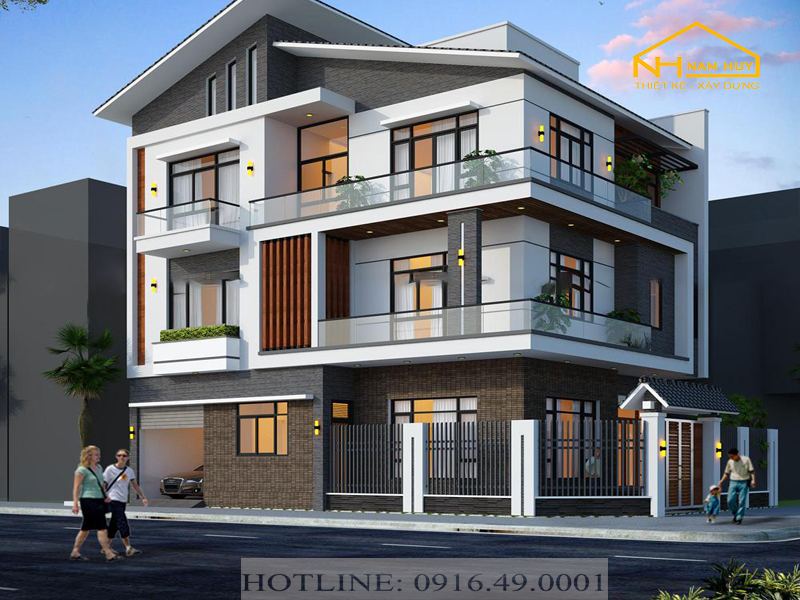 Nhà phố 2 mặt tiền 3 tầng hiện đại