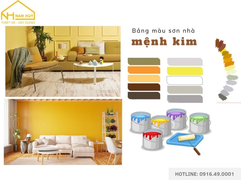 Màu sơn nhà phù hợp mệnh Kim, tạo cảm giác sang trọng và hiện đại