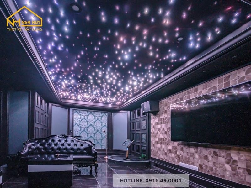 Mẫu trần nhà đẹp được sử dụng sợi quang là một xu hướng trang trí độc đáo