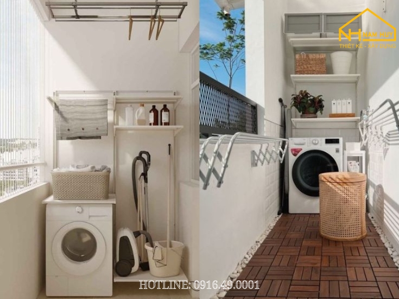Thiết Kế Ban Công Kết Hợp Giặt – Phơi Tối Ưu Diện Tích