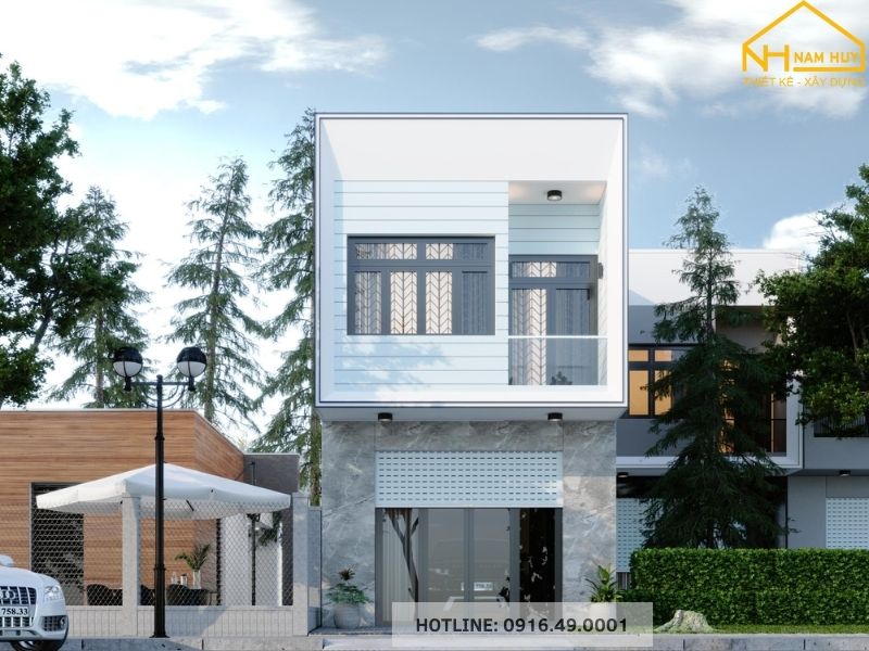 Không gian gác lửng bố trí linh hoạt và đẹp mắt cho mẫu thiết kế nhà ống 2 tầng đẹp tại Đà Nẵng