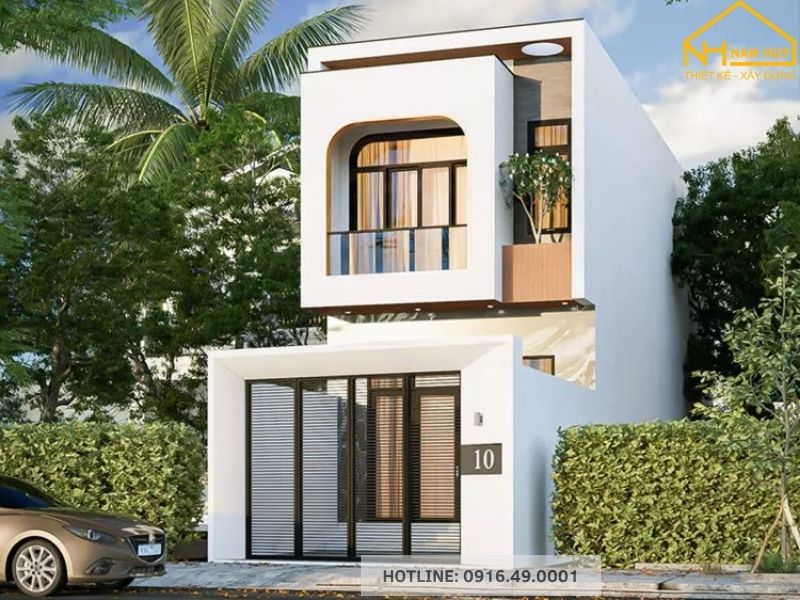 Thiết kế nhà ống 2 tầng đẹp tại Đà nẵng với mặt tiền tối giản, đầy cá tính
