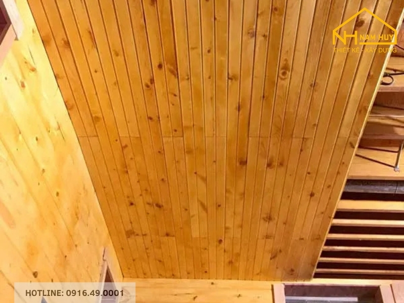 Trang trí trần nhà bằng gỗ công nghiệp hiện đại