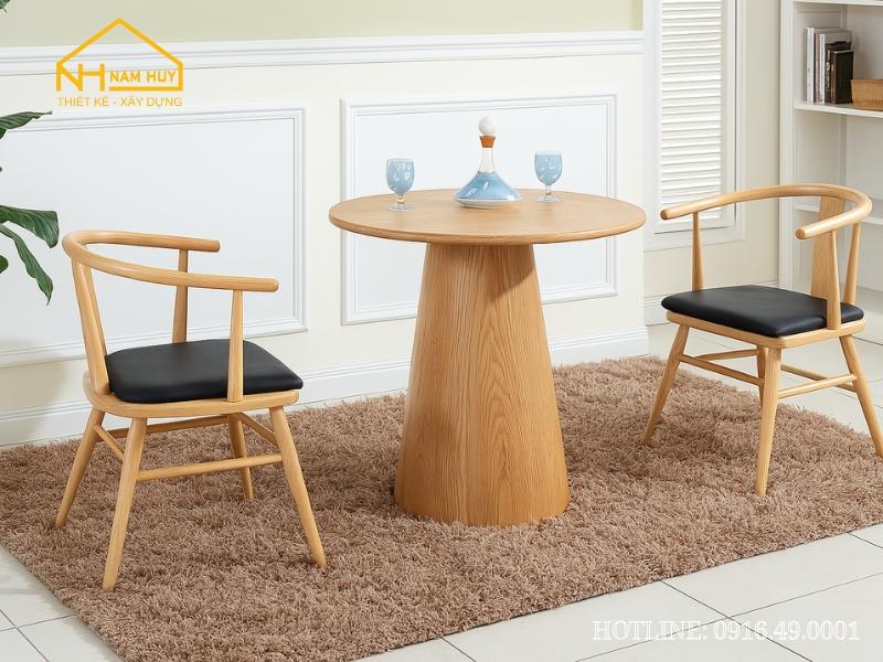 Bàn tròn compact kiểu Bắc Âu