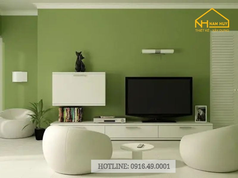 Màu xanh rêu nhạt là sự hòa trộn giữa sắc xanh của thiên nhiên và sự trầm tĩnh của tông trung tính