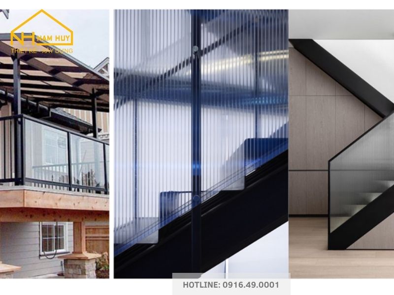 Polycarbonate trong thiết kế cầu thang và lan can có độ bền cao và an toàn