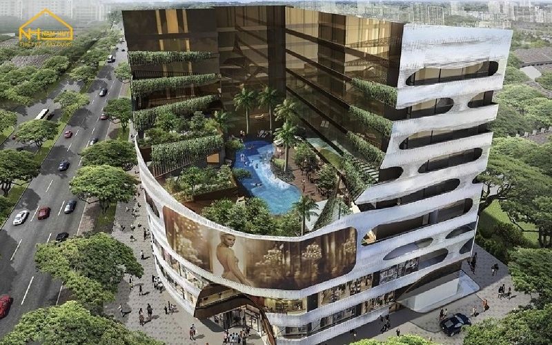 xây dựng khách sạn với không gian xanh